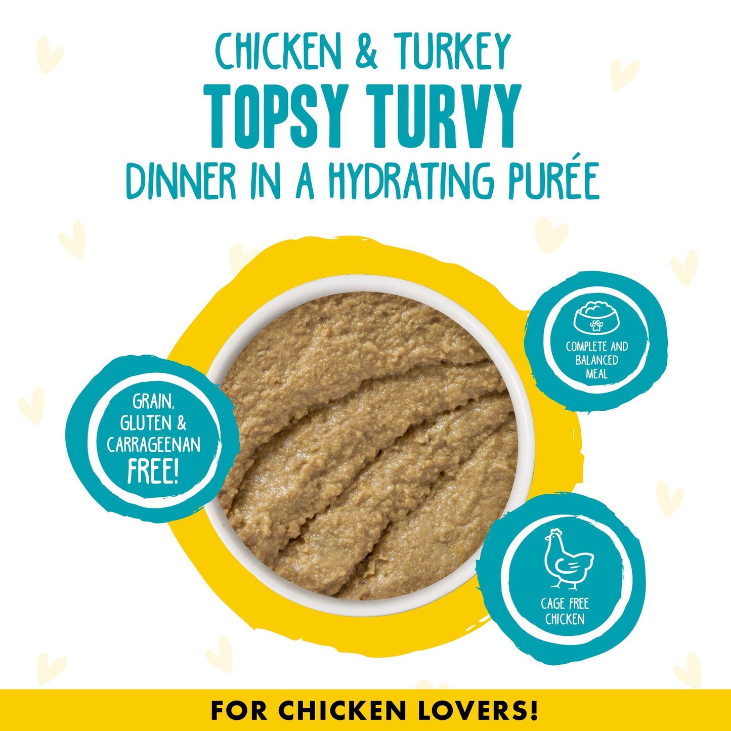 BFF PLAY PATE Chicken & Turkey Topsy Turvy Dinner in a Hydrating Puree Wet Cat Food Can, 5.5-oz (Size: 5.5-oz)