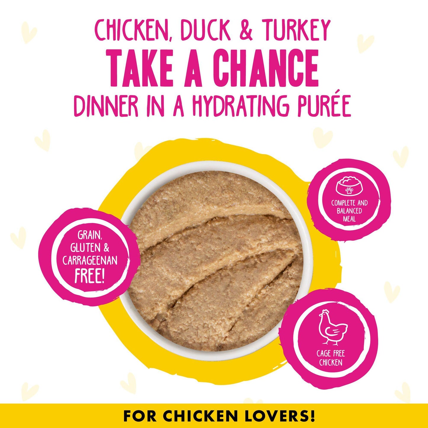 BFF PLAY PATE Chicken, Duck & Turkey Take a Chance Dinner in a Hydrating Puree Wet Cat Food Can, 5.5-oz (Size: 5.5-oz)