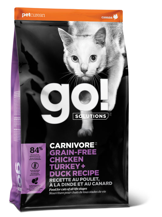 Go! Solutions Carnivore Chicken, Turkey, & Duck Grain-Free Dry Cat Food, 8-lb (Size: 8-lb)