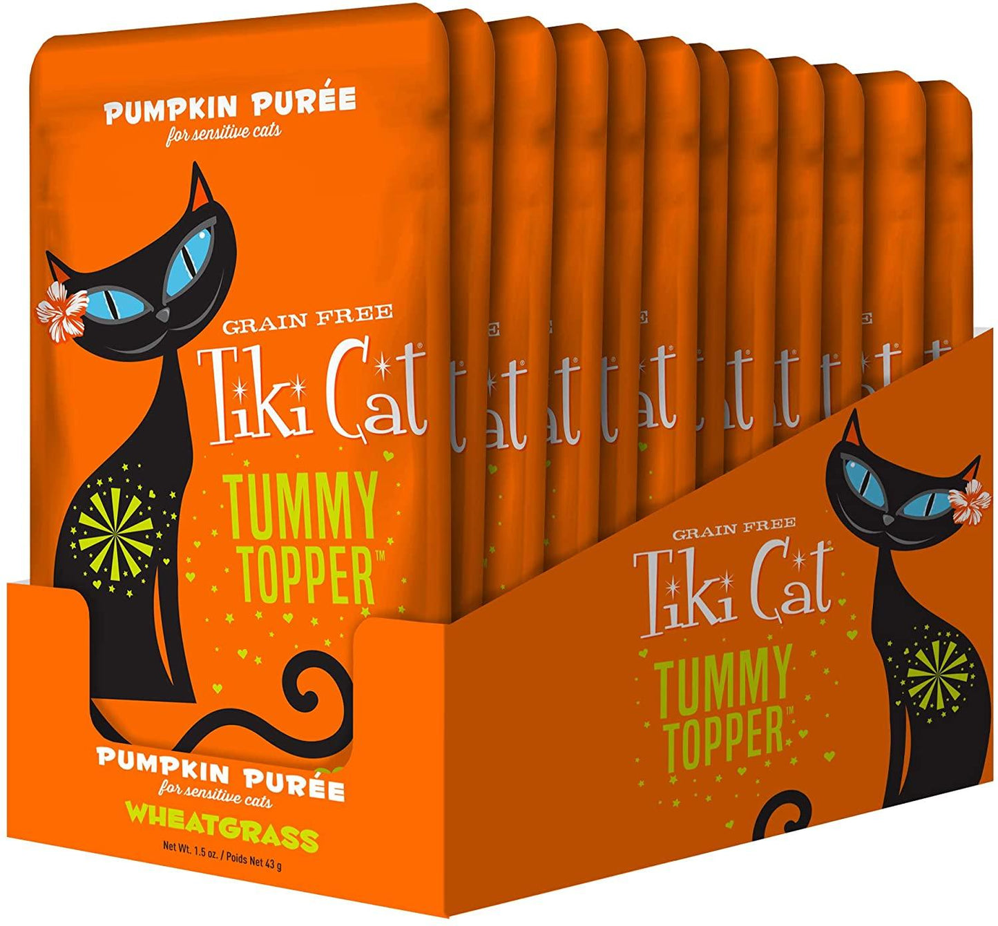 Tiki Cat Tummy Topper Pumpkin Puree & Wheatgrass Lickable Cat Treat, 1.5-oz (Size: 1.5-oz)