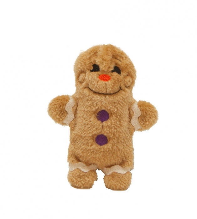 Outward Hound Holiday Invincibles Mini Dog Chew Toy, Gingerbread Man