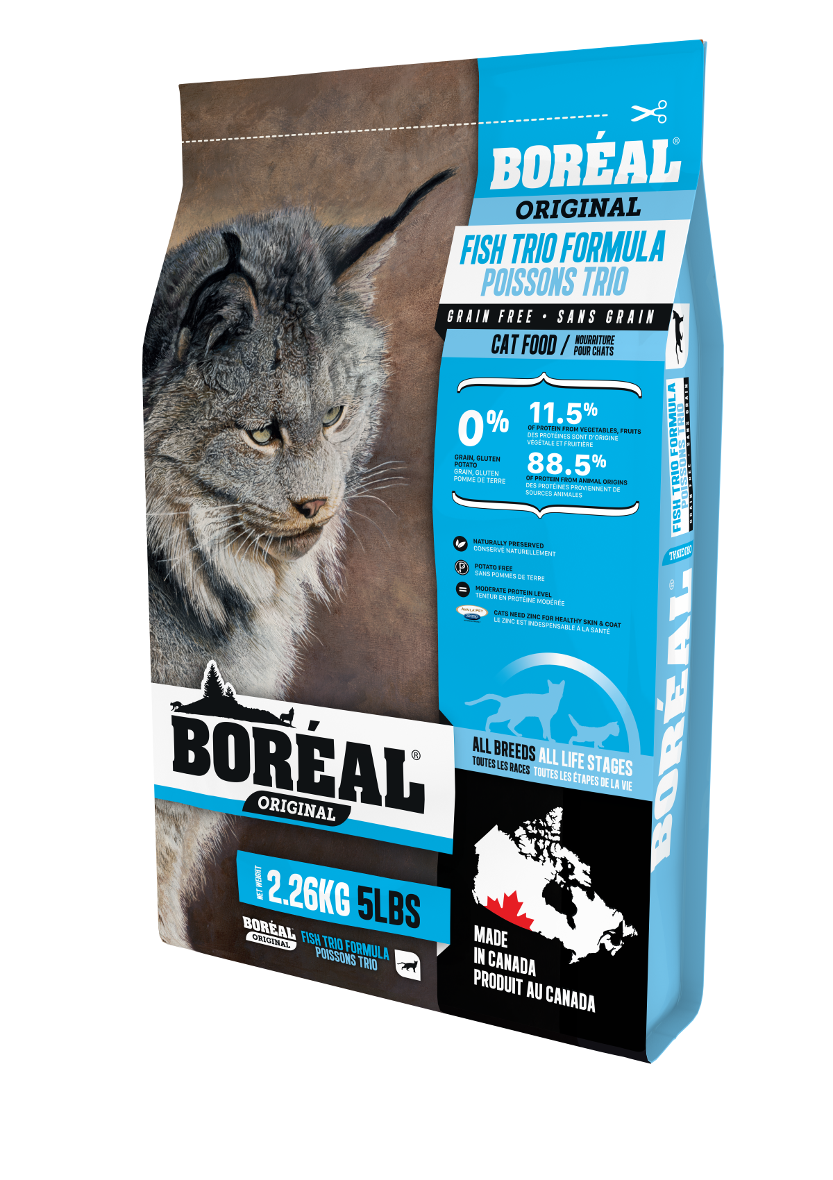 Boreal Grain-Free Original Fish Trio Grain Free Dry Cat Food, 2.26-kg (Size: 2.26-kg)