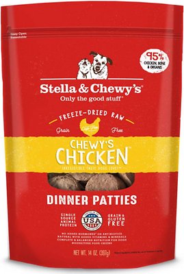 Stella & Chewy's Chewy's Chicken Dinner Patties Grain-Free Freeze-Dried Dog Food, 25-oz (Size: 25-oz)