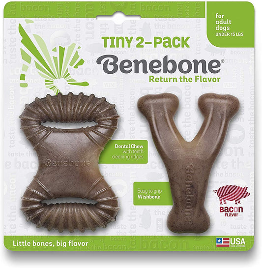 Benebone Tiny Bacon Flavor Dog Chew Toy, 2-count (Size: 2-count)