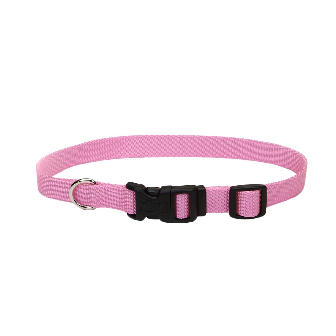 Coastal Adjustable Nylon Collar with Tuff Buckle for Dogs, Pink Bright, 1-in x 18-26-in (Size: 1-in x 18-26-in, Color: Pink Bright)