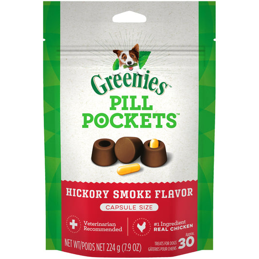 Greenies Pill Pockets Canine Capsules Hickory Smoke Flavor Dog Treats, 30-count (Size: 30-count)