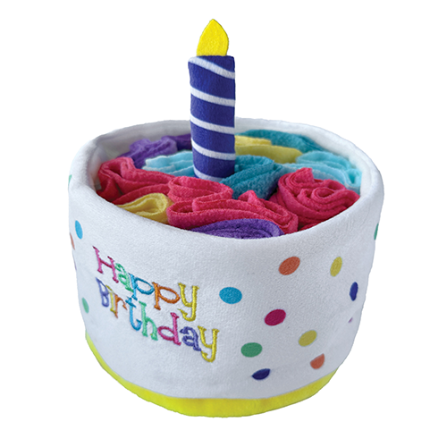 foufouBRANDS™ fouFIT™ Hide 'n Seek Birthday Cake Snuffle Unisex 5" Dog Toy