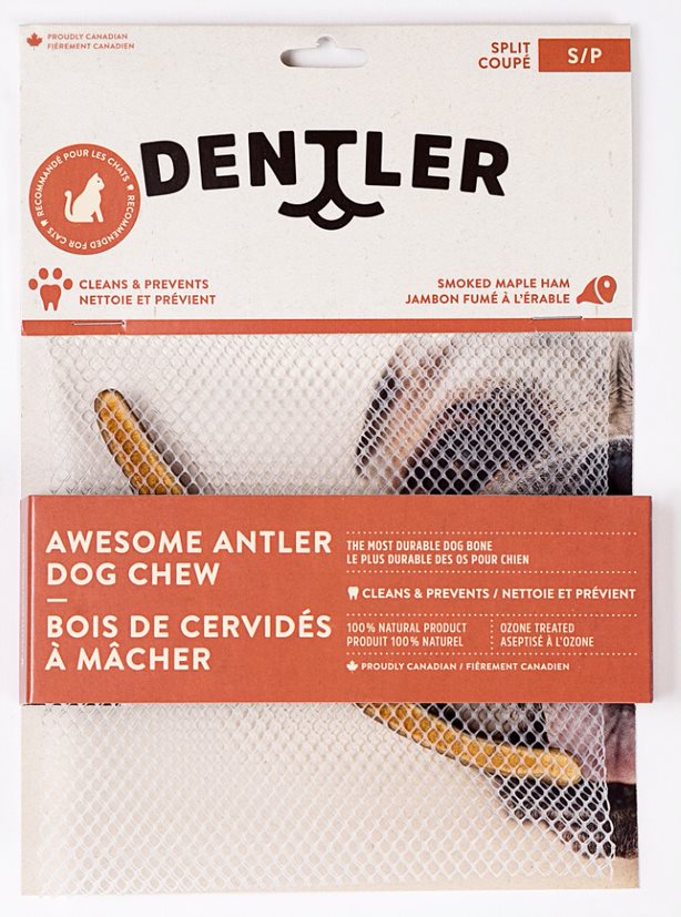 Dentler Split Awesome Antler Dental Dog Chew, Smoked Ham, Small (Size: Small)