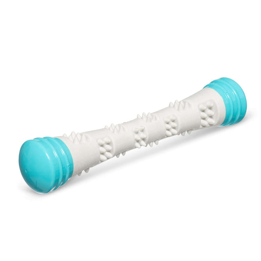 Messy Mutts Totally Pooched Chew N' Squeak Stick Dog Chew Toy, Teal/Gray, Large (Size: Large)