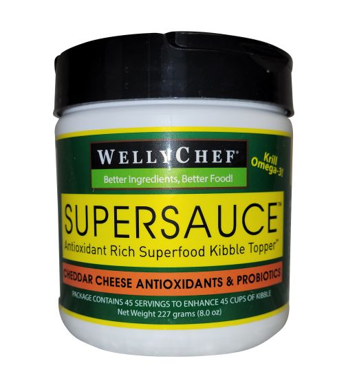 WellyChef - SUPERSAUCE™ - Cheddar Cheese & Krill KIBBLE TOPPER Superfoods + Probiotics 8.0 oz. (227g)